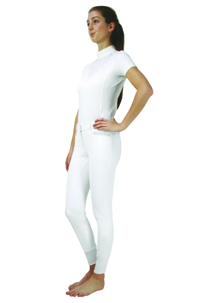 Hy Equestrian Women's Roka Rose Show Shirt - White -1